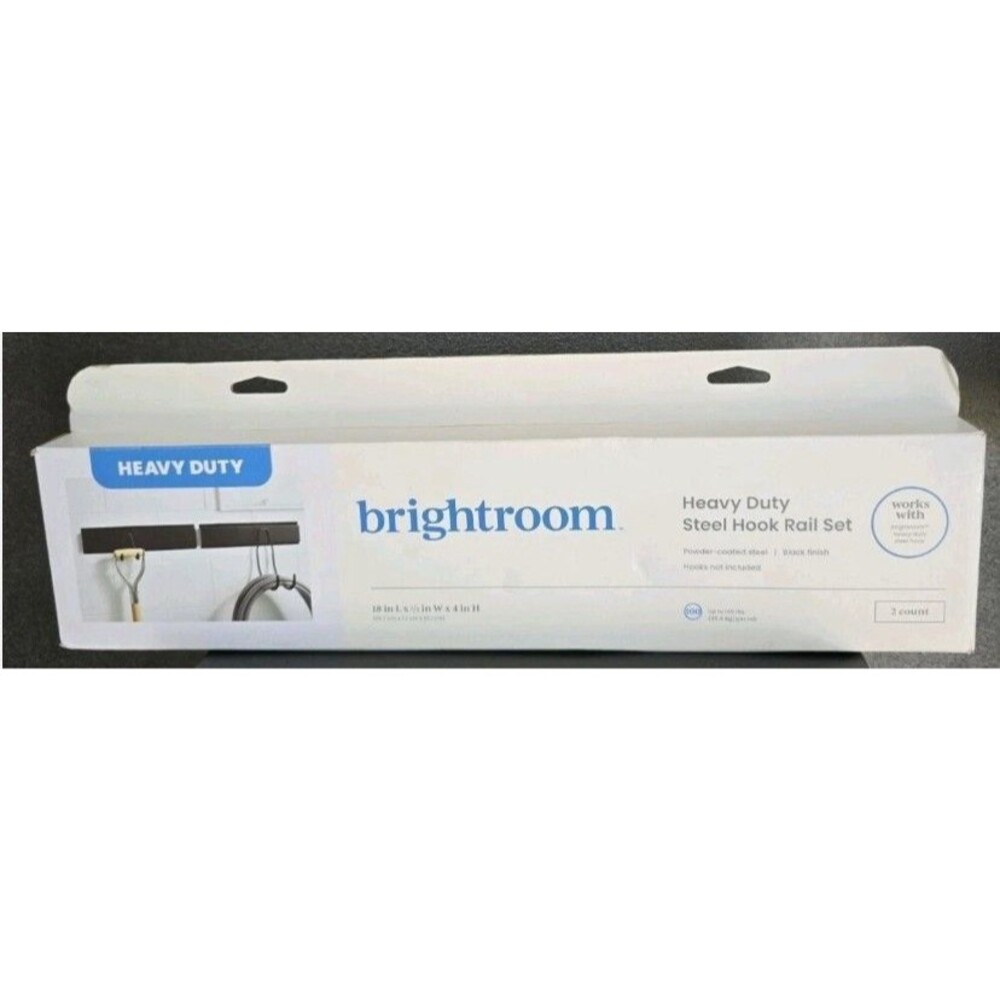 Set of 4 Bright Room Heavy Duty Steel Hook Rail Bathroom Heavy Duty New in box